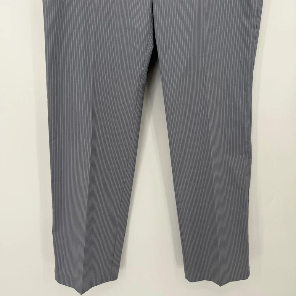 Nike Golf Pants Mens 32x34 Grey Pinstripe Dri-FIT 335936-065 Stretch Performance